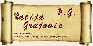 Matija Grujović vizit kartica